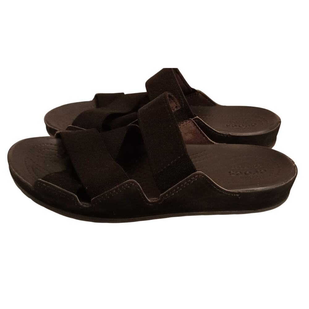 CROCS Black & Graphite Anna Slide Size W6